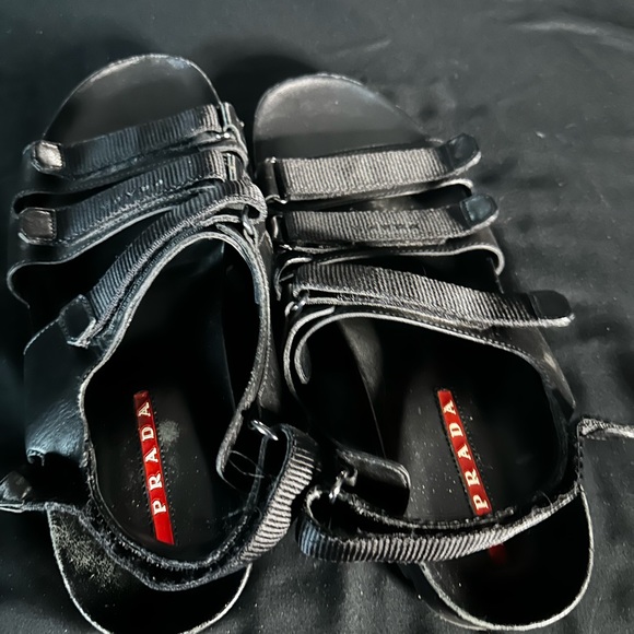 Prada men sandals leather and rubber size 10 ( Prada) - Picture 2 of 5